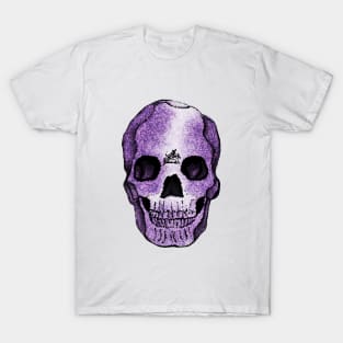 Pixelated Purple Skull Art T-Shirt